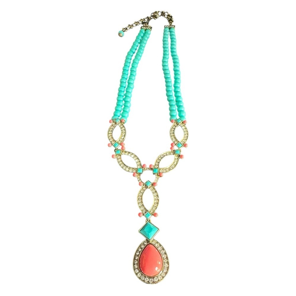 Heidi Daus Coral and Torq Necklace in Excellent condition